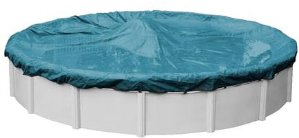 Pool Mate 18 ft Deluxe Blue Winter Pool Cover for Above Ground Pools, 4 ft Overlap (22 ft Cover Size), Solid 10 x 10 Scrim, 2.91 oz/yd2, 12-Year Warranty, Style: 5818-4A