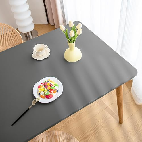 wasserdichte Rechteckige Tischdecken – Elastische Tischdecken Mit Gummiband – Polyester Material – Gartentischdecke Für Picknick, Camping Und Partys (90x150cm,Grau)
