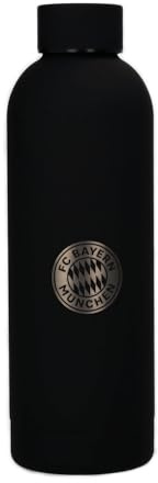 FC Bayern München I Edelstahlflasche I Trinkflasche I 0,5 l I Schwarz I Kindergarten I Schule I Fußball