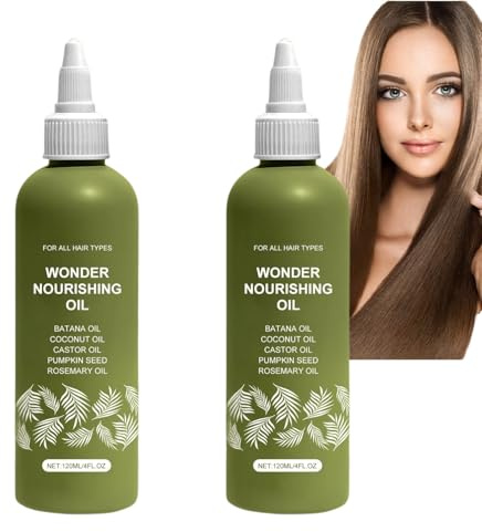 Hårolja för hårtillväxt – Wonder Growth Oil Serum & hårväxtsolja behandling, lätt icke-fet hårbotten & hårvårdsolja för tjockare, starkare friskare hår för män och kvinnor (2 st)