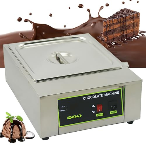 WhFKLca Maquina para Derretir Chocolate EléCtrica Comercial | MáQuina Profesional De Templado De Chocolate con Control Digital | Capacidad De 8/12 Kg | 0-194 ℉ Ajustable | 1000 W 1-Tank