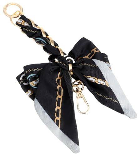 Elegante cadena extensora de bolsa con lazo y cinta, bufanda, bolso de abalorio, extensor de cadena, bolso cruzado, colgante de lazo, bufanda, cadena de repuesto para mujeres, bolsos, suministros para