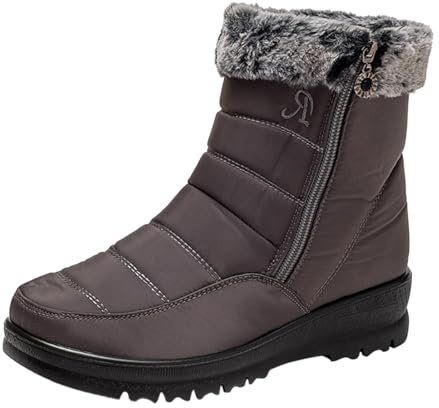 Svarta ankelstövlar dam platå – snöstövlar dam 42 damstövlar eleganta vinterskor mellanrör vinterstövlar lätta skor eleganta snöskor unisex vinterstövlar Dressy skaftstövlar, GRÅ, 42 EU