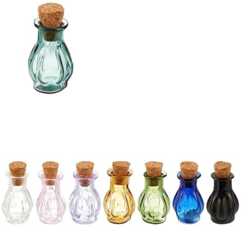 GAOJUDAF Piccoli barattoli, mini bottiglie di vetro for decorare la casa, piccole fiale resistenti con tappi di sughero for matrimoni(14mm)