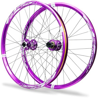 QUYCOIU Cykelhjulssats 24/26/27,5/29 Tum Aluminiumlegering Mountainbike-hjul Med Skivbromsar Genomgående Axel 15x100/12x142 Mm 32 Hål Tätat Lager För 7–12 Växlar(Front+Rear,27.5in)