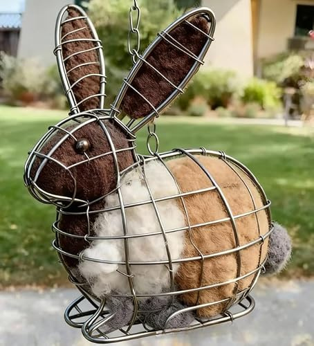 Handgefertigtes Alpakafaser-Vogelnest, nachhaltiger Vogel- und Tierfutterspender, dekoratives Nistmaterial, Winter- und Gartendekoration, für Vogel- und Tierliebhaber