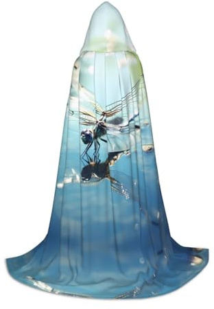 WZYCWB La libélula vuela baja. Capa estampada con capucha | Disfraz de cosplay, accesorio de fiesta de anime de Halloween - Grande