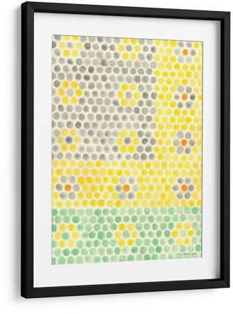 Canvas Lab | Floral Linoleum I by Vanna Lam | 23 x 31 in | Fine Art Framed Print, Frame Color: Black, With Mat | Abstract, Patterns, Watercolor | Wall Decor for Bedroom, Living Room or Office