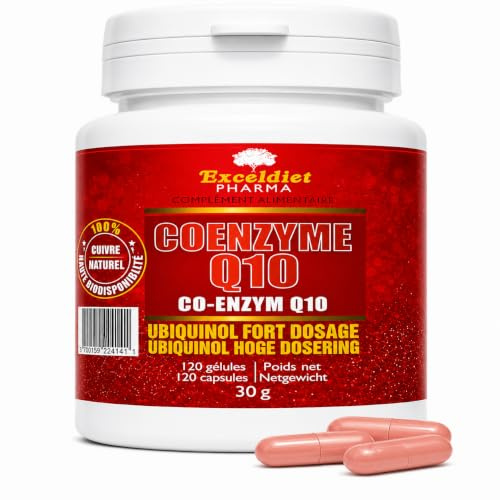 Coenzyme Q10 | CoQ10 200 mg | Haut Dosage en Ubiquinone | Puissant Antioxydant Naturel | Énergie Cellulaire | Absorption Maximale | 120 Gélules Vegan | Exceldiet Pharma | Fabriqué en France
