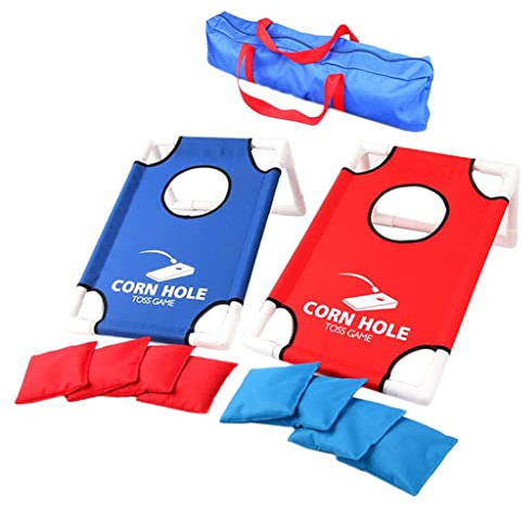 ZYIHNIRB Faltbares Cornhole Wurfspiel Set, Bestehend Aus 2 Cornhole Brettern Und 8 Bohnensäckchen.
