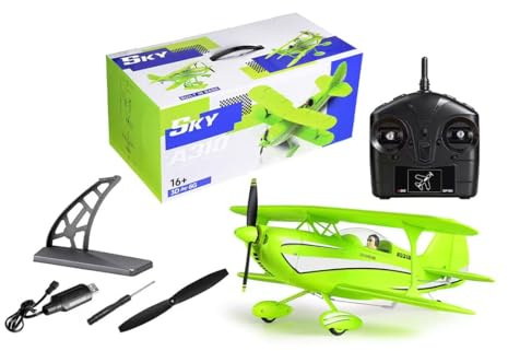 A310 RC Flugzeug Beech D17S Doppeldecker, 400mm Spannweite 2,4GHz 4CH ferngesteuertes Flugzeug mit Brushless Motor, 3D Kunstflug & 6G Stabilisierung, EPP Schaumstoff Modellflugzeug RTF für Erwachsene