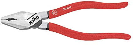 Wiha Kombizange Classic mit DynamicJoint® (einzigartige Gelenkkonstruktion für bessere Kraftübertragung) und OptiGrip (optimaler Halt durch 3-Punkt-Auflage und neu geformte Greifflächen) mit extra langer Schneide in Blister (27337) 200 mm