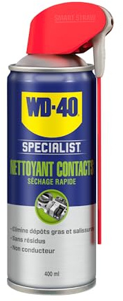 Nettoyant Contacts WD-40 Specialist - Formule non-conductrice adaptée pour composants électroniques sensibles. Dissout la saleté, la poussière et les résidus de flux - Spray Double Position - 400ml
