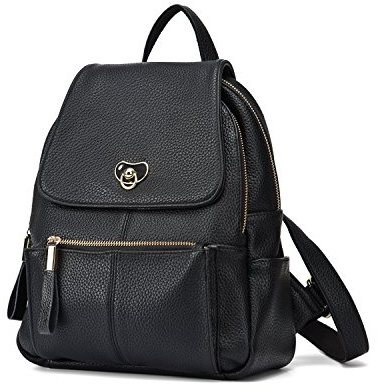 DEERWORD Donna Borse a Zaino Borsa a Zainetto Elegante Tracolla Zaini Firmate Marca Zainetti Antifurto PU pelle 3005 1 pz Nero V1