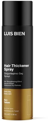 Luis Bien Haarverdichtungsspray,Streuhaar zur Haarverdichtung,Haarverdichter,Haarpulver mit Haaraufbaufasern aus Keratin,Vollem und Naturliche Haar in 30 Sekunden-100 ML(BLOND)