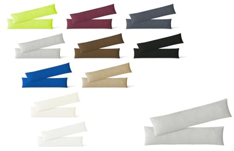 EXKLUSIV HEIMTEXTIL Kissenhülle Kissenbezug Doppelpack mit Reißverschluss hochwertige Jersey Qualität Silber 40 x 145 cm