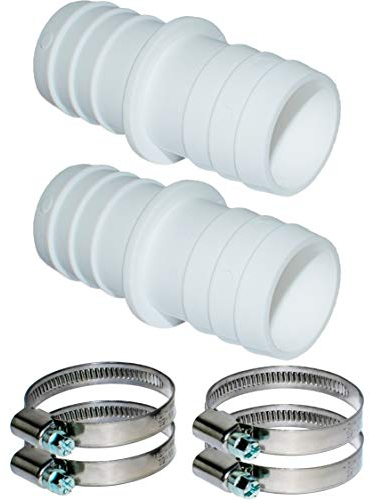 Pangaea Tech 2X Schlauchverbinder 32mm Ø Set mit Schlauchschellen 1 1/4 Zoll - Pool-Schlauchadapter - Doppelschlauchtülle 2er Pack