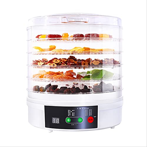 Déshydrateur Électrique De Fruits Et Légumes 350w, Avec Affichage Numérique De La Température, Séchoir À Fruits À Plateau 5 Couches, Séchoir À Aliments Et À Viande, 30x26,5x26,5cm
