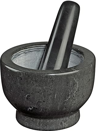 cilio Mortaio di granito NEPTUN, mortaio di pietra con pestello, materiale naturale, durevole e robusto, per pesto, erbe e spezie, Ø 13 cm, altezza 9 cm, 1,9 kg