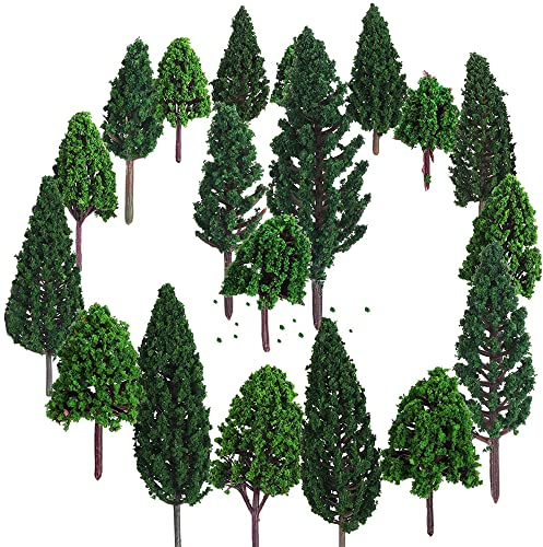 Wenrou 24 Pezzi Alberi Modello, Naturale Miniatura Albero, Miniatura Alberi Treno, Modello Alberi in Miniatura, per Il Paesaggio Fai da Te, Il Tavolo di Sabbia, La Costruzione di Modelli di Alberi