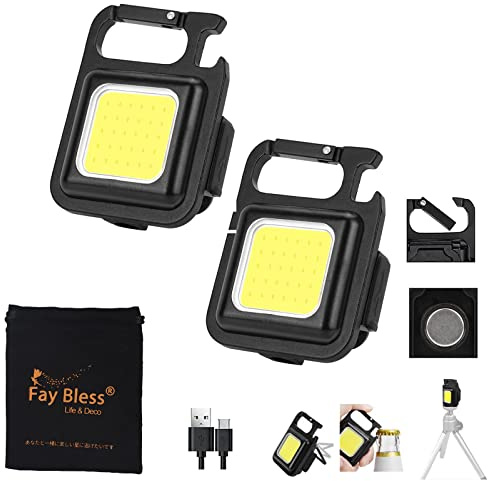 Mini lampe de poche 500 lumens, 46 g, 4 × 6 cm, 500 mAh, étanche et rechargeable (2 paquets carrés)