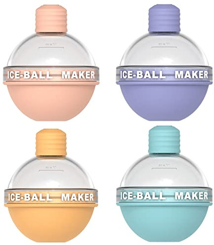 BYYLECL Ice Ball Maker - 1/4PCS 2022 New Light Bulbs Ice Molds, BPA Free WhiskeyIce Ball Ice Cube Tray, Easy to Release Silicone Sphere Ice Mold with Dustproof Lids & 1 Funnel