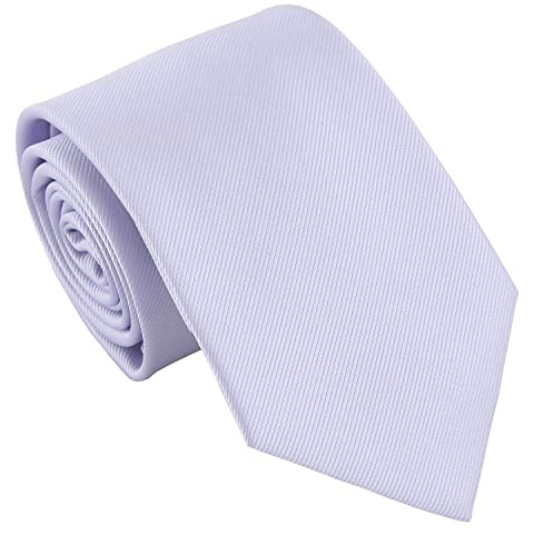 DQT Men's Plain Twill Wedding Formal & Business 8cm Classic Tie - Pastel Lilac