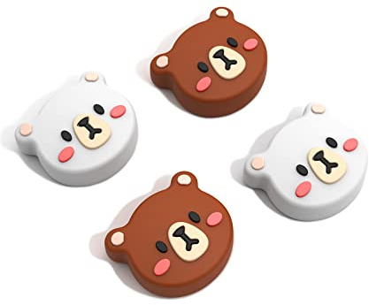 JINGDU Kappen Kompatibel mit Nintendo Switch Joystick,Weiche Silikon Thumb Grip Niedlich 5D Analog Stick Abdeckung für Switch/Switch OLED/Switch Lite,Bear