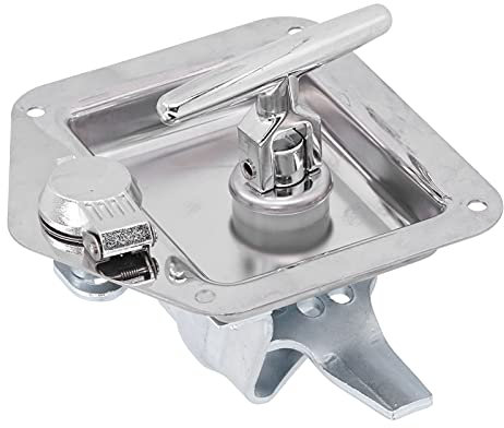 EVGATSAUTO Serratura della Porta del Rimorchio, Serratura della Porta del Camion, Serratura della Porta Dell'auto in Acciaio Inox Maniglia a T con 2 Chiavi di Ricambio per Cassetta degli