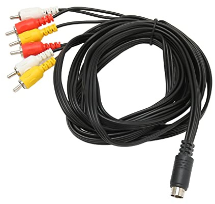 Mini DIN to 6 RCA Cable, Mini DIN 9 Pin Male to 6 RCA Male Audio Adapter Cable, Clear Signal Stereo Sound Video Composite Wire, for Digital Camcorder TV AV Receiver