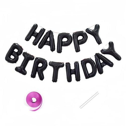 Happy Birthday Ballon Schwarz, Schwarz Happy Birthday Luftballons Geburtstag Folienballon