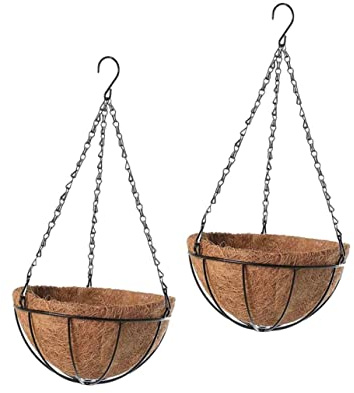 Healeved 2pièces Paniers De Fleurs Suspendus pour Extérieur avec Doublure Jardinière Suspendue pour Balcon Et Jardin Pot De Fleur Mural pour Décoration