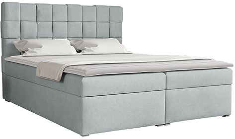 Mirjan24 Boxspringbett Malma Box mit 2 Bettkasten, Bonell-Matratze und Topper Farbauswahl, Ehebett, Doppelbett, Amerikanisches Bett, Continentalbett (Paros 05, 140 x 200 cm)
