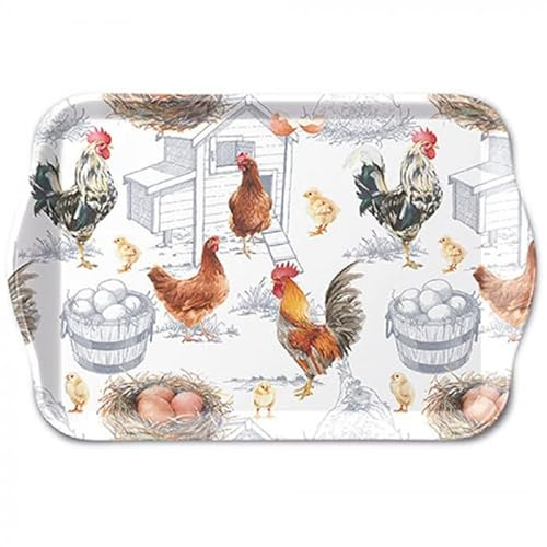 Ambiente Vassoio da portata, 13 x 21 cm, motivo: pollo, fattoria di pollo, casa di campagna