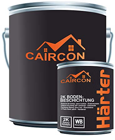 CAIRCON 2K Bodenbeschichtung Epoxidharz Bodenfarbe Garagenfarbe MATT Silbergrau – 10Kg