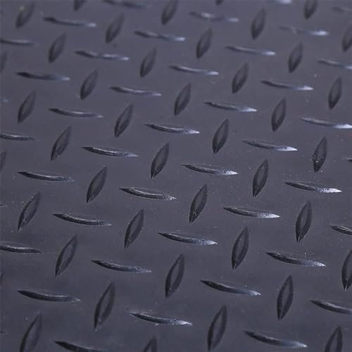 JIUYUEYA Anti-Ermüdungs-Bodenmatte, stehende Komfortmatte for Büro, Garage, Lagerhallen, Fabriken – 20 mm dick, Oberseite mit geripptem Muster, leicht zu reinigen (Color : Black, Size : 60x60cm)