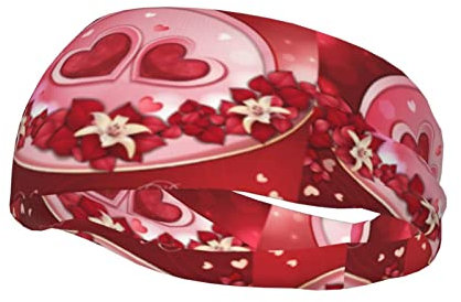 Stilvolles Sportschweißband mit Aufschrift Happy Valentine's Day, doppelseitiger Druck