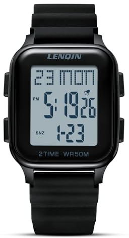 LN LENQIN Uhren Herren Herren Uhr Digital Armbanduhr Sport Uhr 30m Wasserdicht mit Wecker, Stoppuhr, LED-Hintergrundbeleuchtung Digitaluhr für Männer