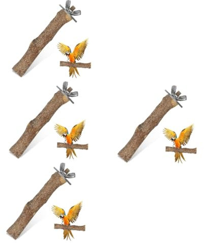 BESPORTBLE 4stücke Holz Vogelständer Für Papageien Einstellbare Sitzstange Für Kleine Vögel Lang Käfig-zubehör Entspannung Und Spielvergnügen