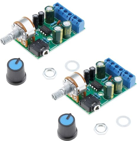 EMSea 2 Stück DC1,8–12 V TDA2822M Zweikanal-Mini-Verstärkerplatine Stereo-Audio-Verstärkerplatine 3,5 mm AUX-Audio-Verstärkerplatinenmodul