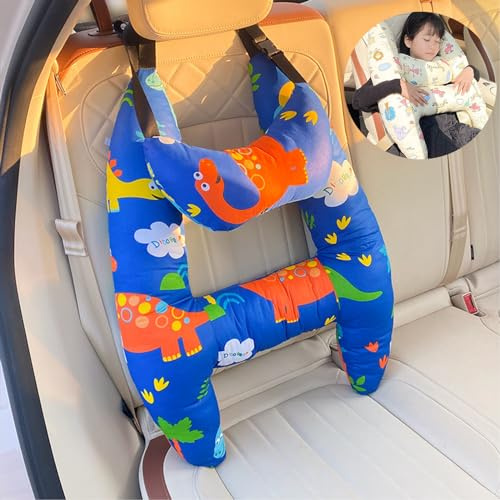 KURTIK Swiftcare Reisekissen, H-förmiges Kinder-Auto-Schlafkopfstütze, Reisekissen, Autositz-Kopfstütze für Kleinkinder, Baby-Schlafkissen, Schlaf-Reise-Nackenkissen, zweiteiliges Set (D)