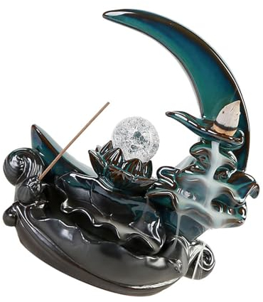 KieTeiiK Mond Räuchergefäß Wasserfall Räuchergefäß Rückfluss Räucherstäbchenhalter Für Aromatherapien Ornament Heimdekoration Aromatherapie Ornament