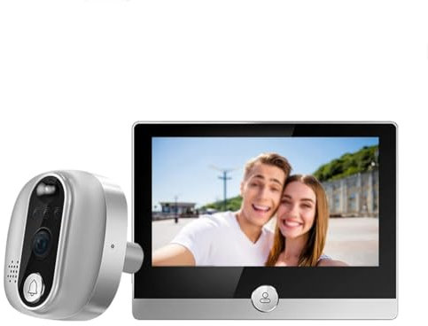 MOMCO Videocamera per Campanello spioncino 1080P da 4,3 Pollici IPS LCD Digital Door Viewer Campanello Video per casa Intelligente