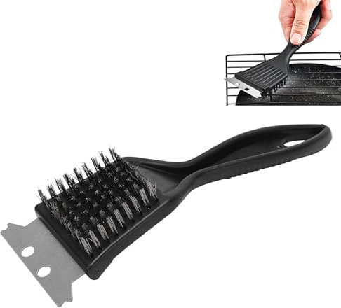 Brosse de nettoyage pour barbecue 8 x 2,8 pouces, grattoir triangulaire en acier inoxydable pour barbecue, nettoyage efficace pour les fournitures de barbecue en plein air, brosses pour barbecue