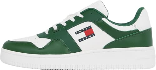 Tommy Jeans TJM Retro Basket Ess Em0em01395 Mid Top Homme, Terrain Vert, 46 EU