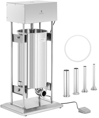 Royal Catering Poussoir à saucisse 25 l électrique avec 4 tubes de remplissage - Machine à saucisse Poussoir à saucisse professionnel