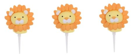 MAGICLULU 3 Pièces gâteau d'anniversaire Décorer Choix de gâteau au Pics à gâteaux du Zoo Animaux en pâte polymère Petits gâteaux Carte d'insertion de gâteau décorations de Petit gâteau