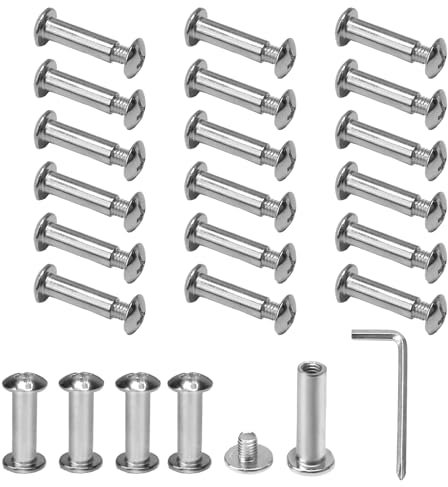 KINDPMA 60Sets M3 Cupboard Joining Bolts 16mm Connecting Screws Cabinet Connectors Furniture Connector Bolts Furniture Screws for Wardrobe Bookcases Shelves