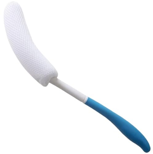 JZLEJC Long Handled Shower Brush Anti-Slip Curved Handle Detachable Head Suitable for Pregnant Elderly