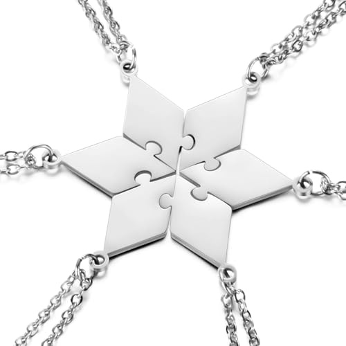 Collana Amicizia, Bff Regali Best Friend Collana Jigsaw Puzzle Collane di Corrispondenza per Gli uomini/Donne/Adolescenti Regali di Famiglia In Acciaio Inossidabile Stella Pendente con Catena